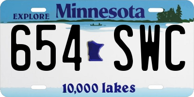 MN license plate 654SWC