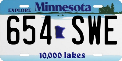 MN license plate 654SWE