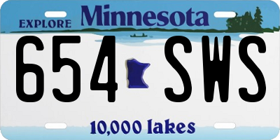 MN license plate 654SWS