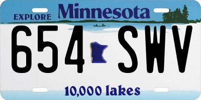 MN license plate 654SWV