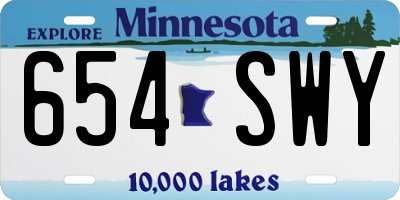 MN license plate 654SWY
