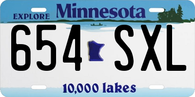 MN license plate 654SXL
