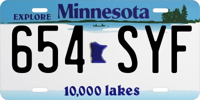 MN license plate 654SYF