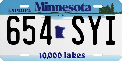 MN license plate 654SYI