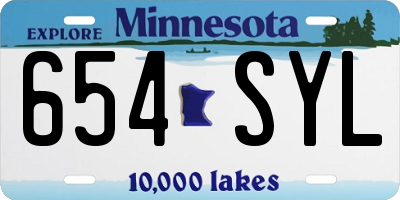 MN license plate 654SYL