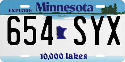 MN license plate 654SYX