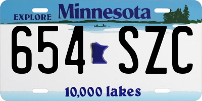MN license plate 654SZC