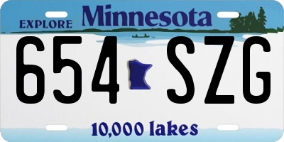 MN license plate 654SZG
