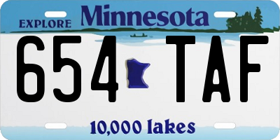 MN license plate 654TAF