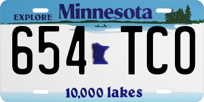 MN license plate 654TCO