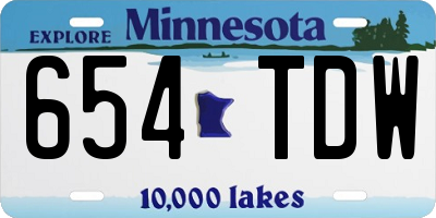 MN license plate 654TDW