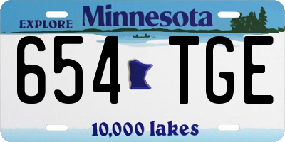 MN license plate 654TGE