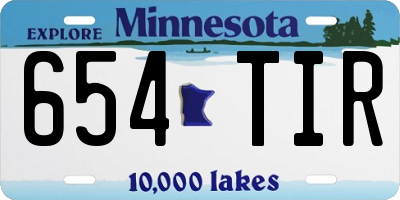 MN license plate 654TIR