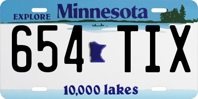 MN license plate 654TIX