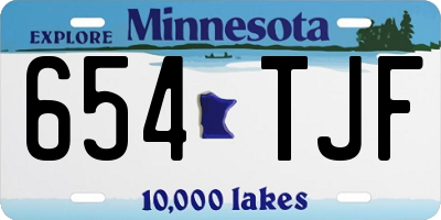 MN license plate 654TJF