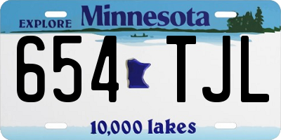 MN license plate 654TJL