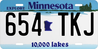 MN license plate 654TKJ