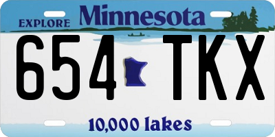 MN license plate 654TKX