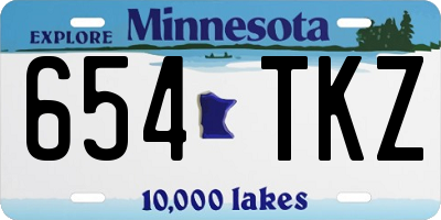 MN license plate 654TKZ