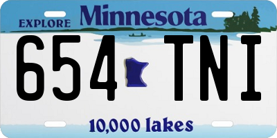 MN license plate 654TNI