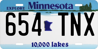 MN license plate 654TNX