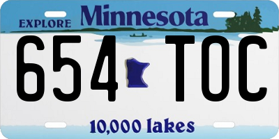 MN license plate 654TOC