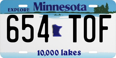 MN license plate 654TOF