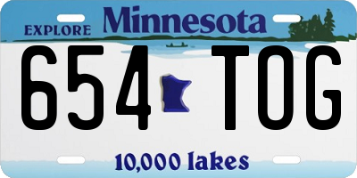 MN license plate 654TOG