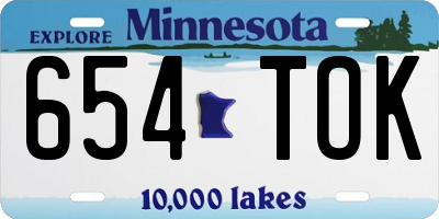 MN license plate 654TOK