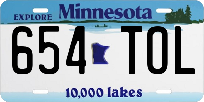 MN license plate 654TOL
