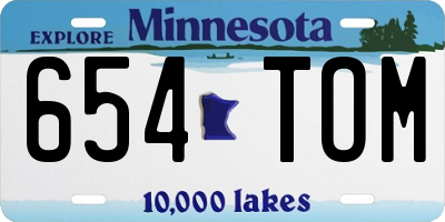 MN license plate 654TOM