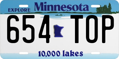MN license plate 654TOP