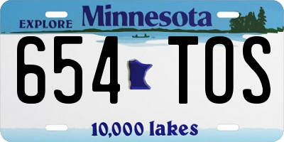 MN license plate 654TOS