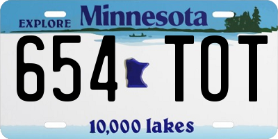 MN license plate 654TOT
