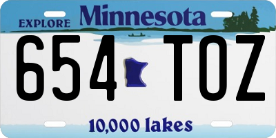 MN license plate 654TOZ
