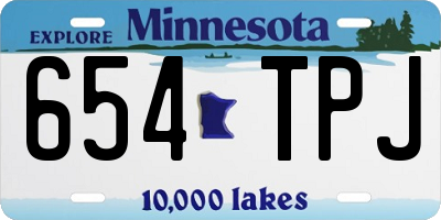 MN license plate 654TPJ