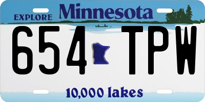 MN license plate 654TPW
