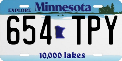 MN license plate 654TPY
