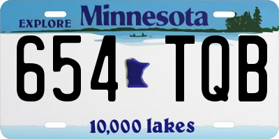 MN license plate 654TQB