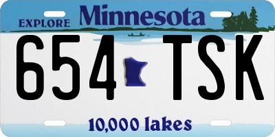 MN license plate 654TSK