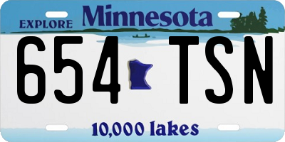 MN license plate 654TSN