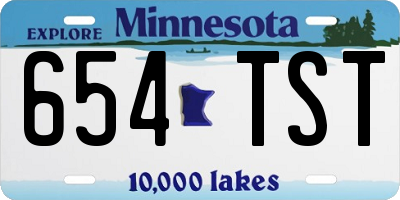 MN license plate 654TST