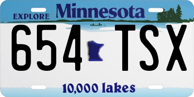MN license plate 654TSX