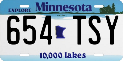 MN license plate 654TSY
