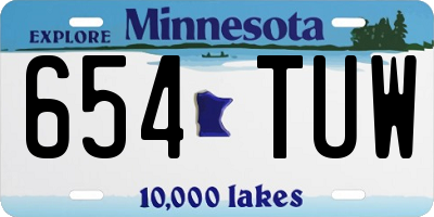 MN license plate 654TUW