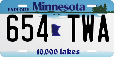 MN license plate 654TWA