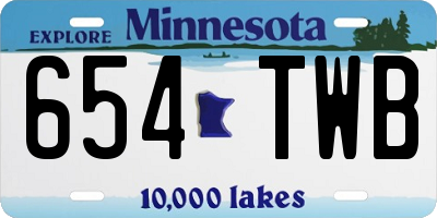 MN license plate 654TWB