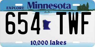 MN license plate 654TWF