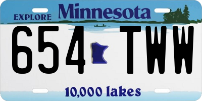 MN license plate 654TWW