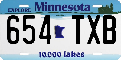MN license plate 654TXB